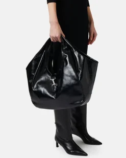 Women Iceberg Alias Leather Shopping Bag With Logo Monogram
