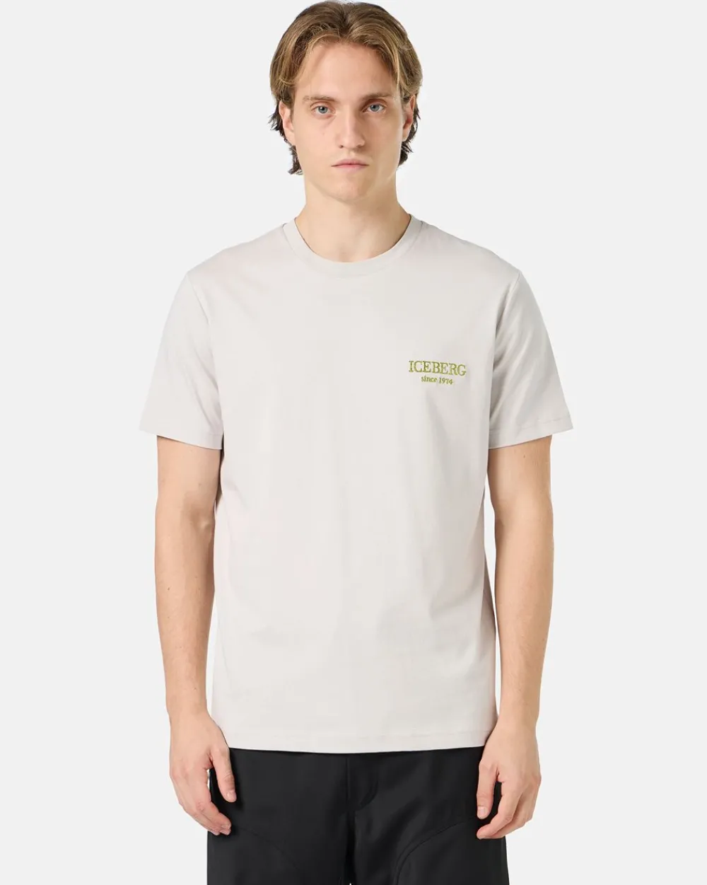 Iceberg Beige Crewneck Sweatshirt With Embroidered Logo