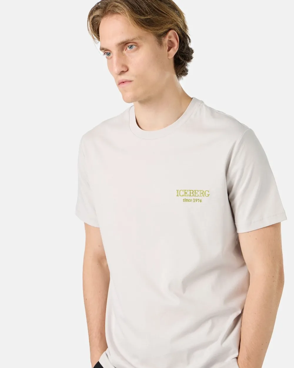Iceberg Beige Crewneck Sweatshirt With Embroidered Logo