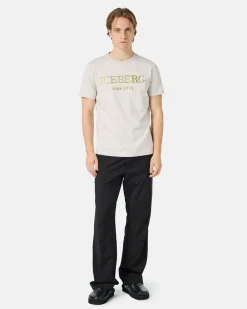 Iceberg Beige Crewneck Sweatshirt With Embroidered Logo