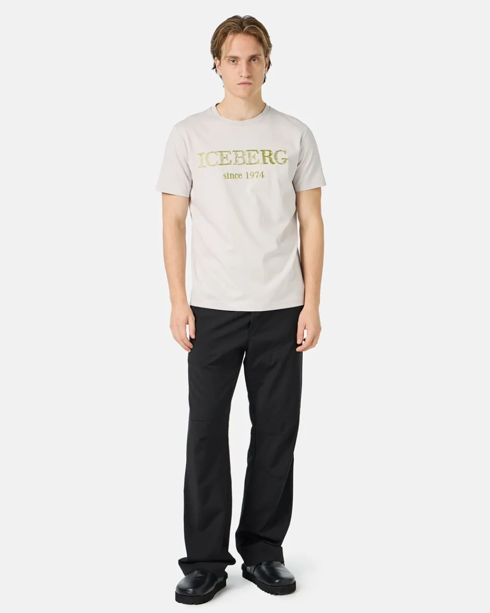 Iceberg Beige Crewneck Sweatshirt With Embroidered Logo