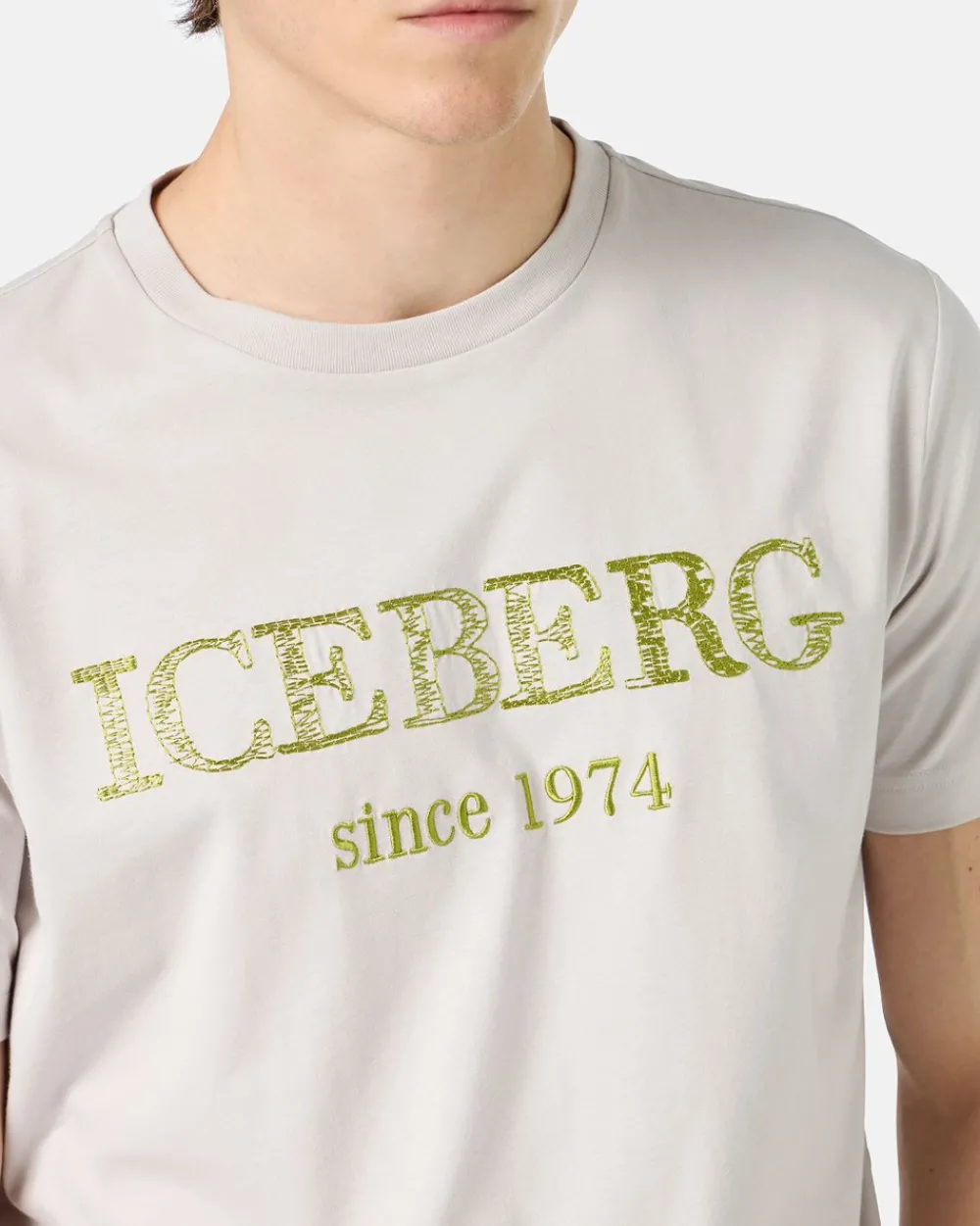 Iceberg Beige Crewneck Sweatshirt With Embroidered Logo