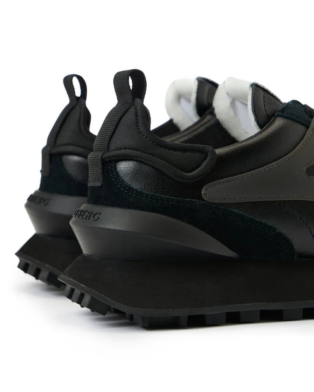 Iceberg Black Athletic-inspired Sneakers In Leather And Suede