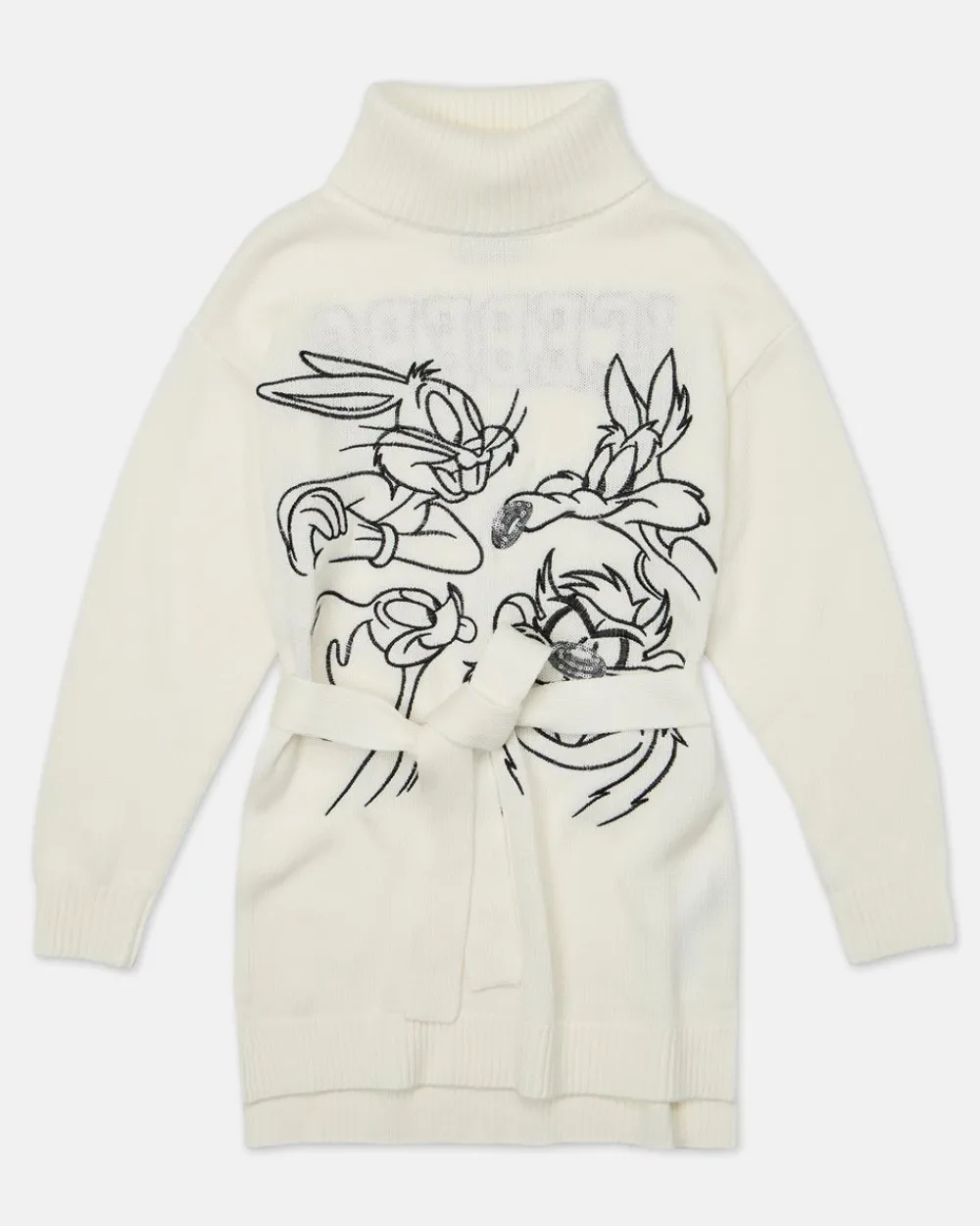 Kids Iceberg Black Crew Neck Crop Sweatshirt With Sequins And Zip On The Back