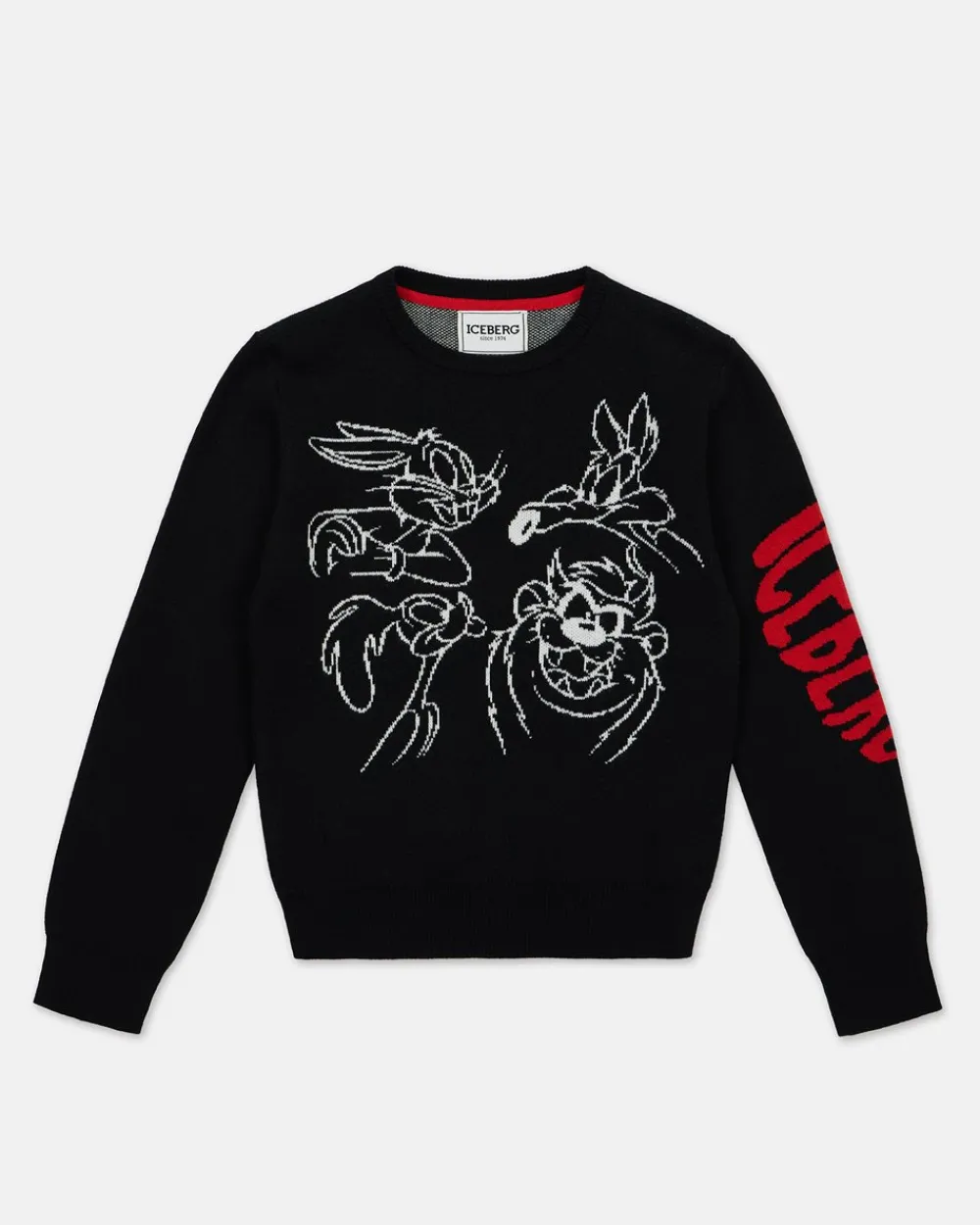 Kids/BOY Iceberg Black Crew-neck Sweater With Looney Tunes Designs