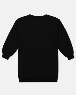 Kids Iceberg Black Crew-neck Sweatshirt With Logos On The Chest