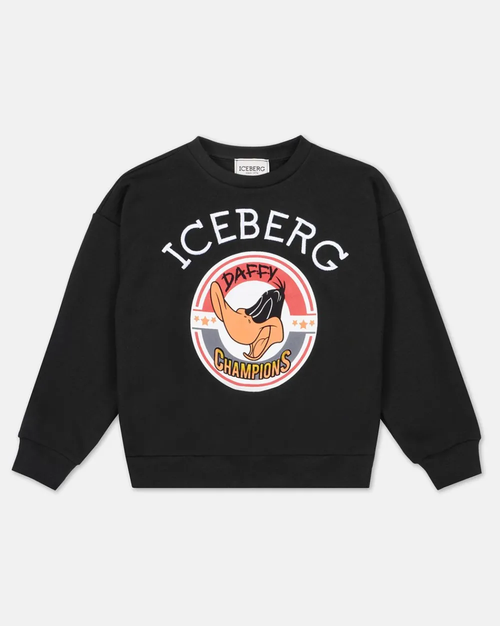 Kids/BOY Iceberg Black Crewneck Sweatshirt With Daffy Champions Print
