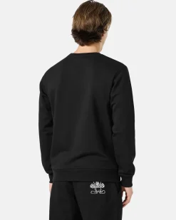 Iceberg Black Crewneck Sweatshirt With Embroidered Logo