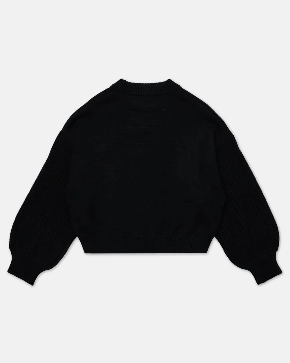 Kids Iceberg Black Cropped Crew-neck Wool Sweater