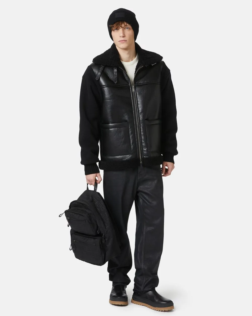 Iceberg Black Eco-sheepskin Jacket