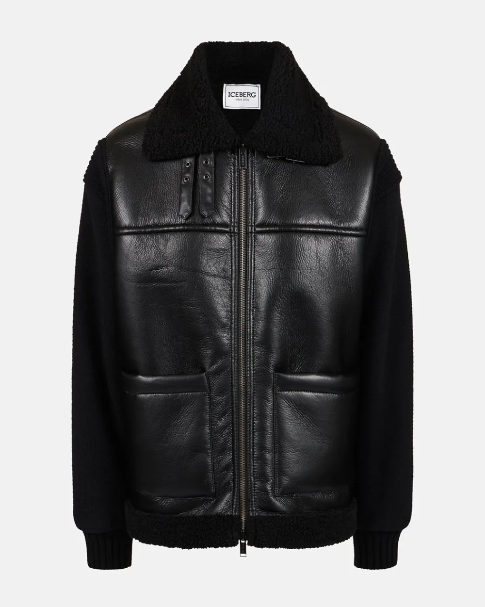 Iceberg Black Eco-sheepskin Jacket