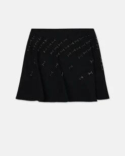 Kids Iceberg Black Full Skirt With Studs