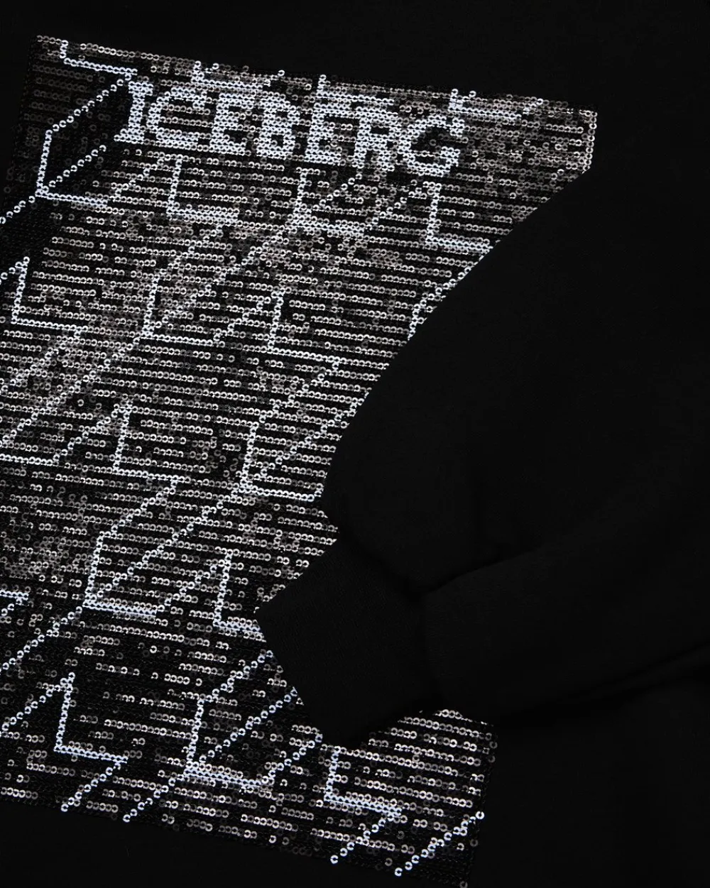 Kids Iceberg Black Hoodie With Houndstooth Pattern