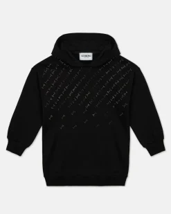 Kids Iceberg Black Hoodie With Studs
