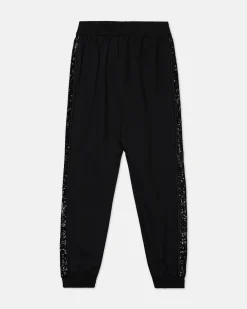 Kids Iceberg Black Jogger-style Trousers With Sequins