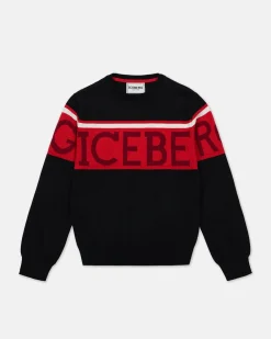 Kids/BOY Iceberg Black Long-sleeved Crew-neck Sweater