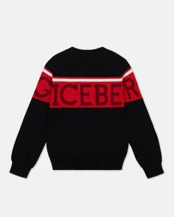 Kids/BOY Iceberg Black Long-sleeved Crew-neck Sweater