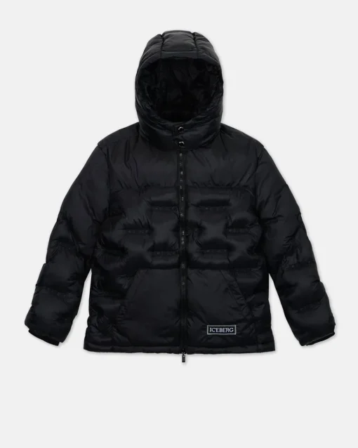 Kids/BOY Iceberg Black Quilted Jacket With Hood