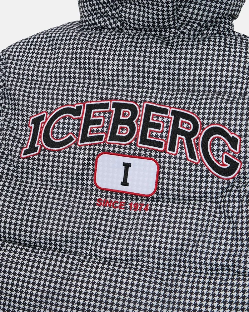 Kids/BOY Iceberg Black Quilted Jacket With Hood And Logo