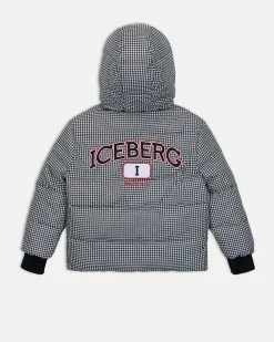 Kids/BOY Iceberg Black Quilted Jacket With Hood And Logo