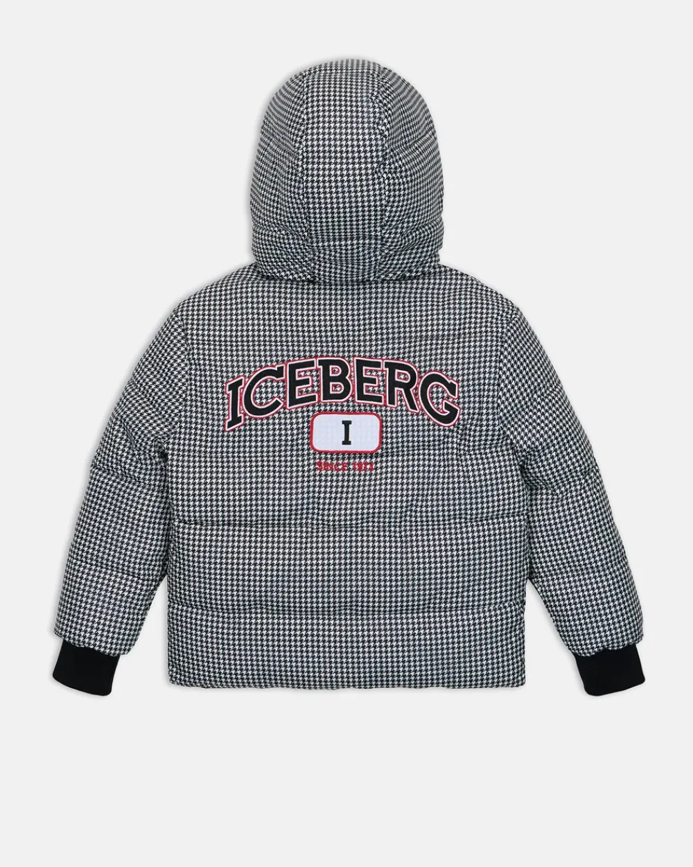 Kids/BOY Iceberg Black Quilted Jacket With Hood And Logo