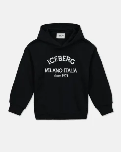 Kids/BOY Iceberg Black Sweatshirt With Hood And Logo