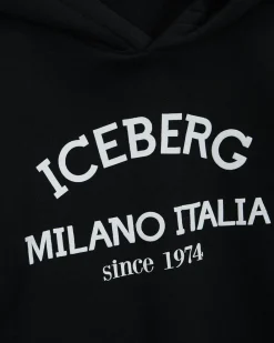 Kids/BOY Iceberg Black Sweatshirt With Hood And Logo