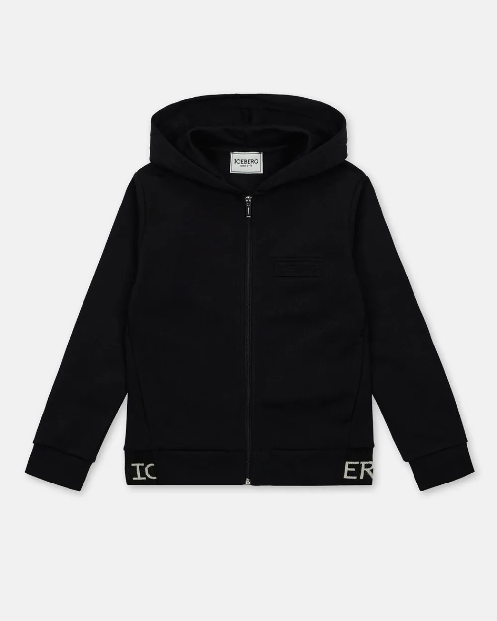 Kids/BOY Iceberg Black Sweatshirt With Hood And Junior Collection Zip
