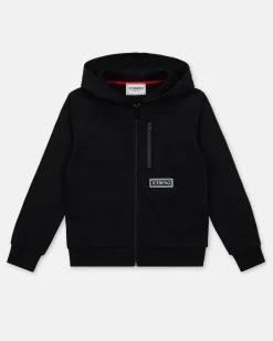 Kids/BOY Iceberg Black Sweatshirt With Hood, Zip And Logo