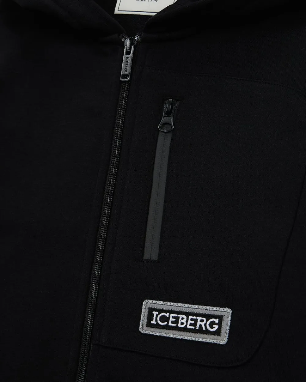 Kids/BOY Iceberg Black Sweatshirt With Hood, Zip And Logo