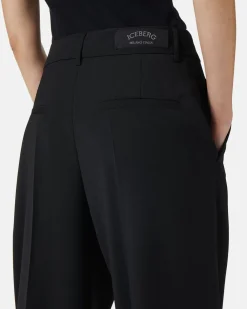 Women Iceberg Chinos Trousers In Light Wool