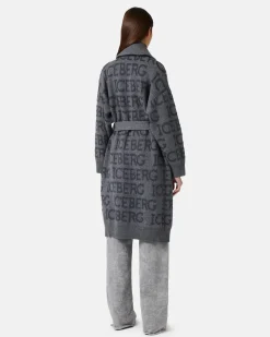 Women Iceberg Coat With All Over Logo