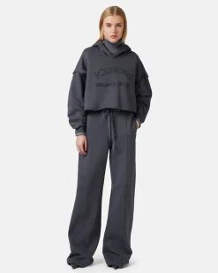 Women Iceberg Cotton Fleece Trousers With Logo