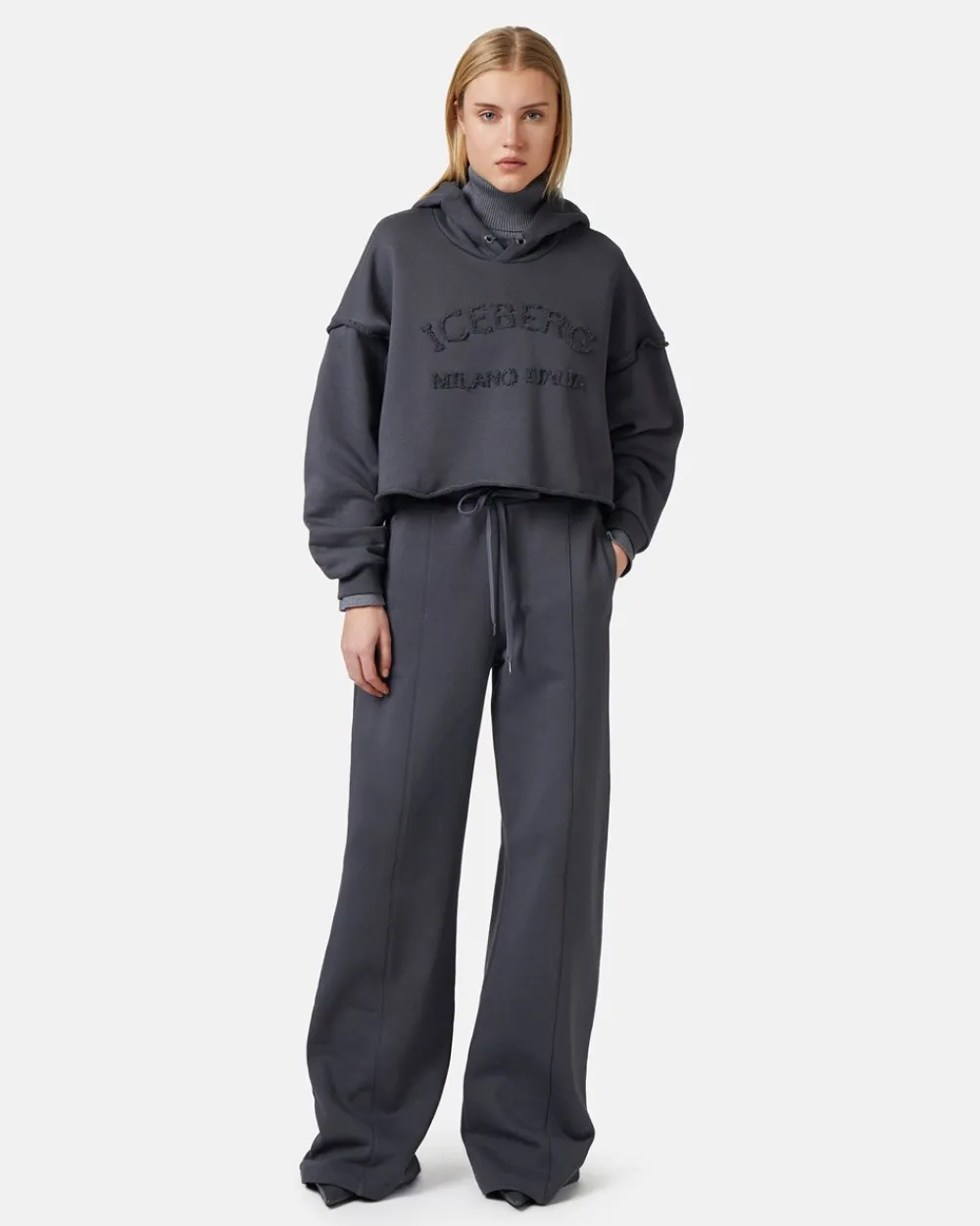Women Iceberg Cotton Fleece Trousers With Logo