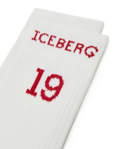 Iceberg Cotton Sock With Logo And Date 19 And 74