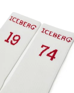 Iceberg Cotton Sock With Logo And Date 19 And 74