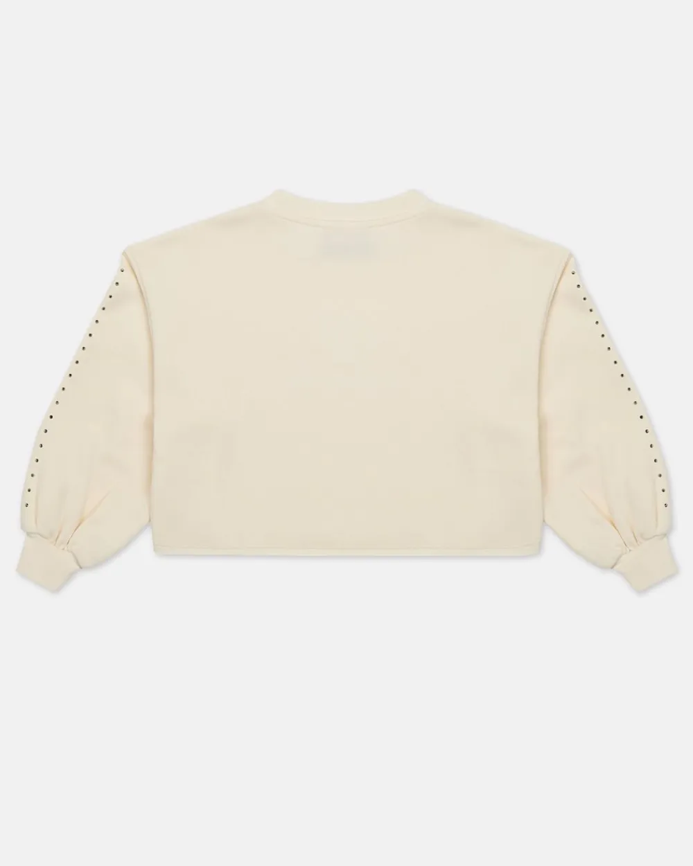 Kids Iceberg Cream-colored Crop Sweatshirt With Studs And Logo