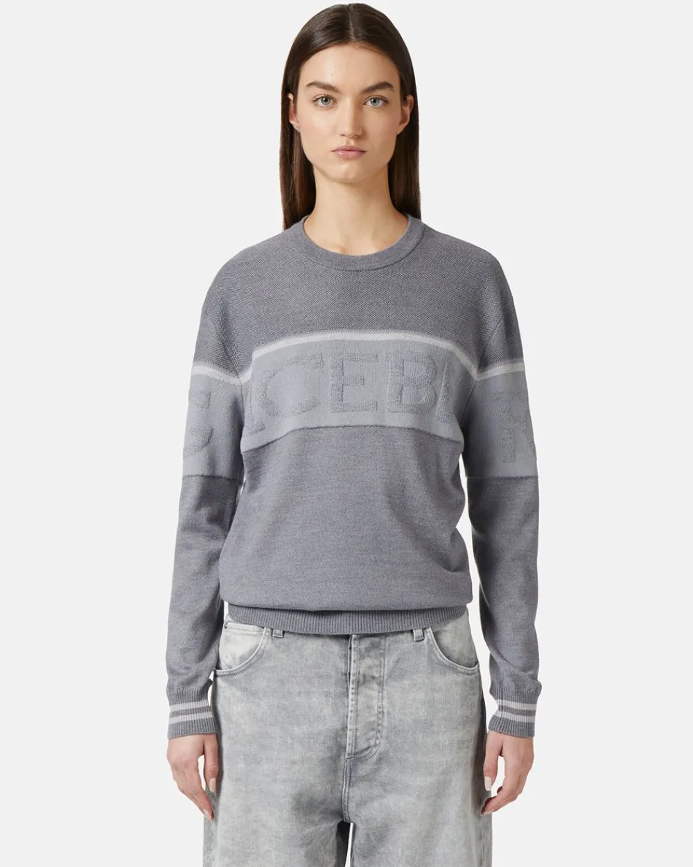 Women Iceberg Crew-neck Sweater In Merino Wool