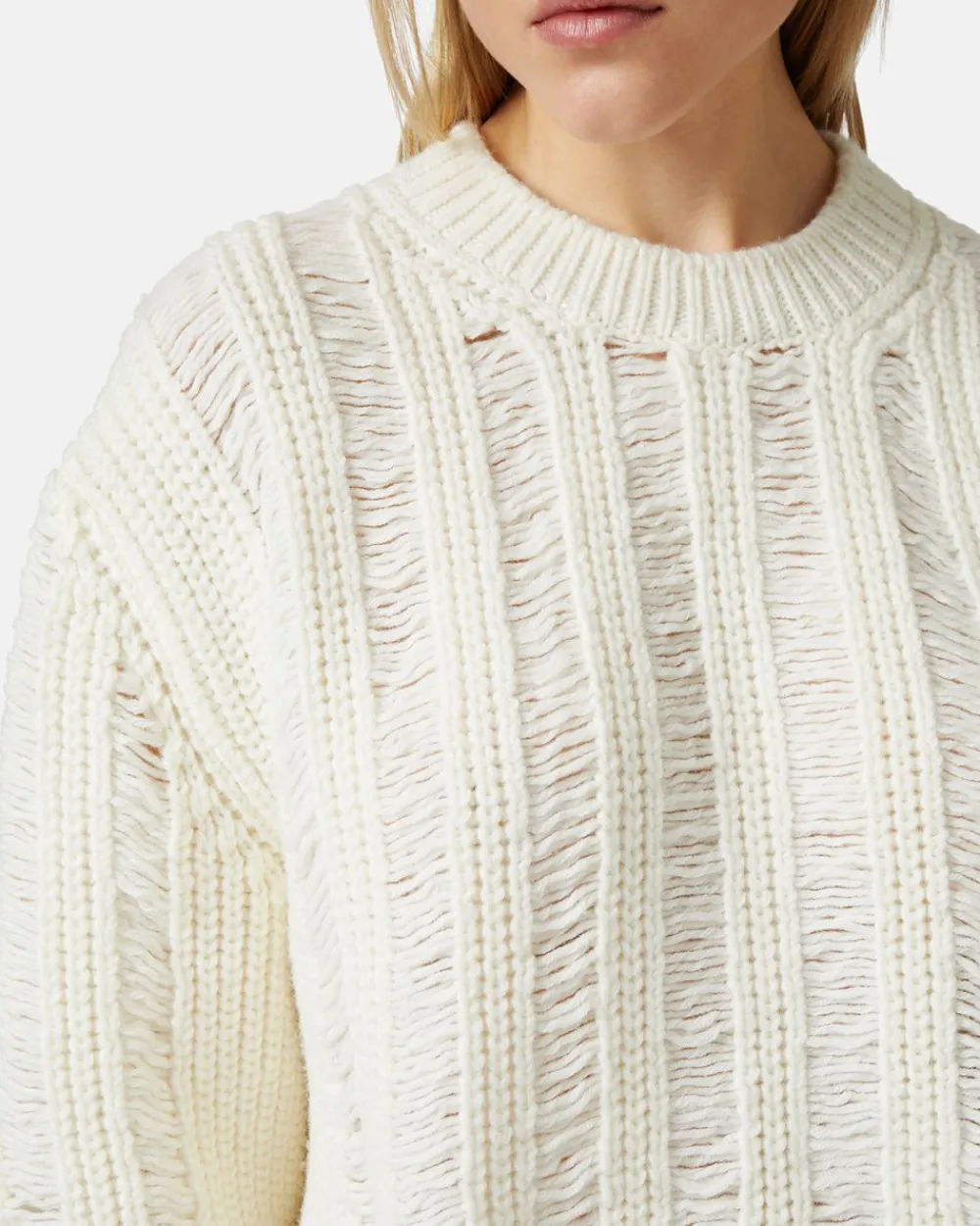 Women Iceberg Crew-neck Sweater In Mouliné Nylon Wool