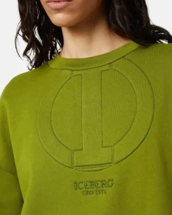 Women Iceberg Crew-neck Sweatshirt In Technical Cotton