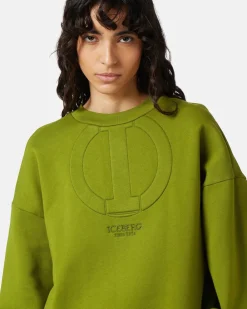 Women Iceberg Crew-neck Sweatshirt In Technical Cotton
