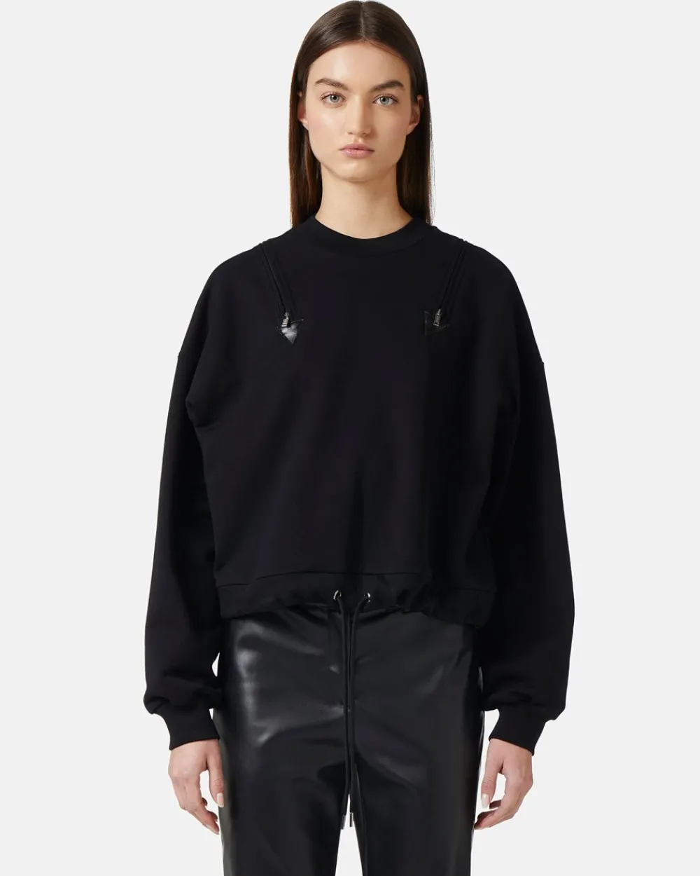 Women Iceberg Crew-neck Sweatshirt With Decorative Zips