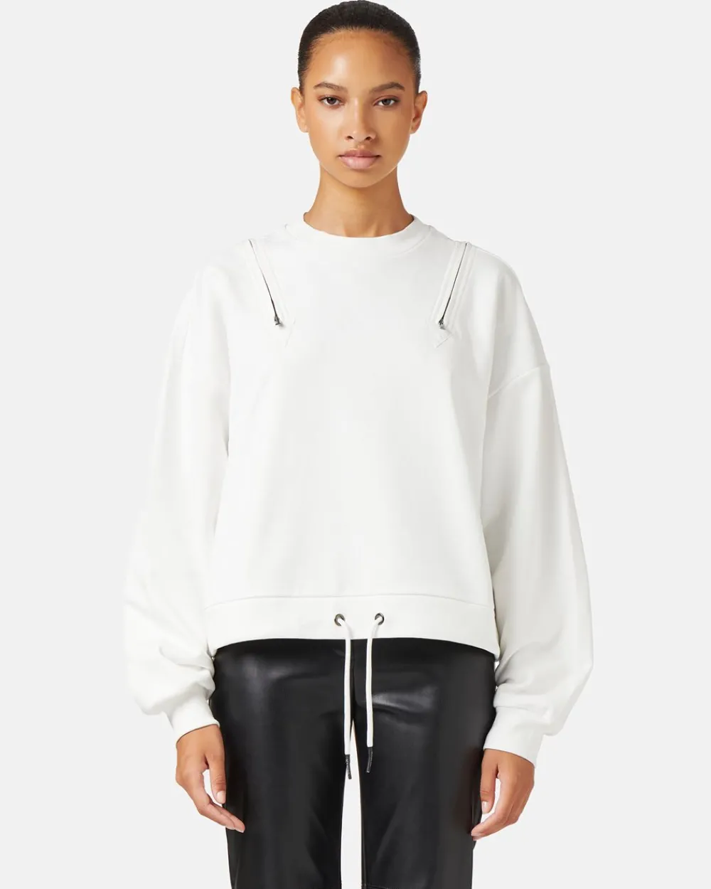 Women Iceberg Crew-neck Sweatshirt With Decorative Zips