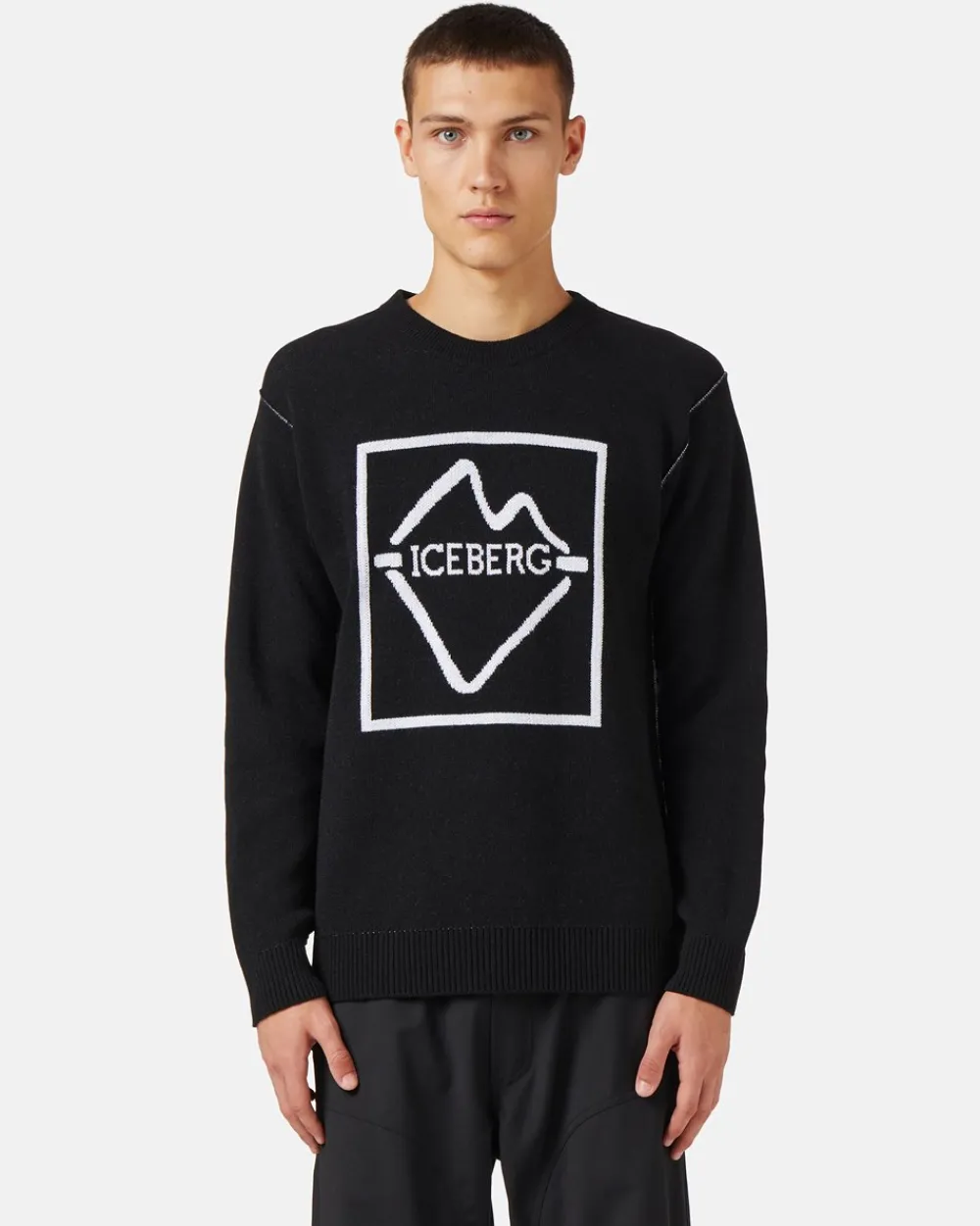 Iceberg Crew-neck Wool Blend Sweater