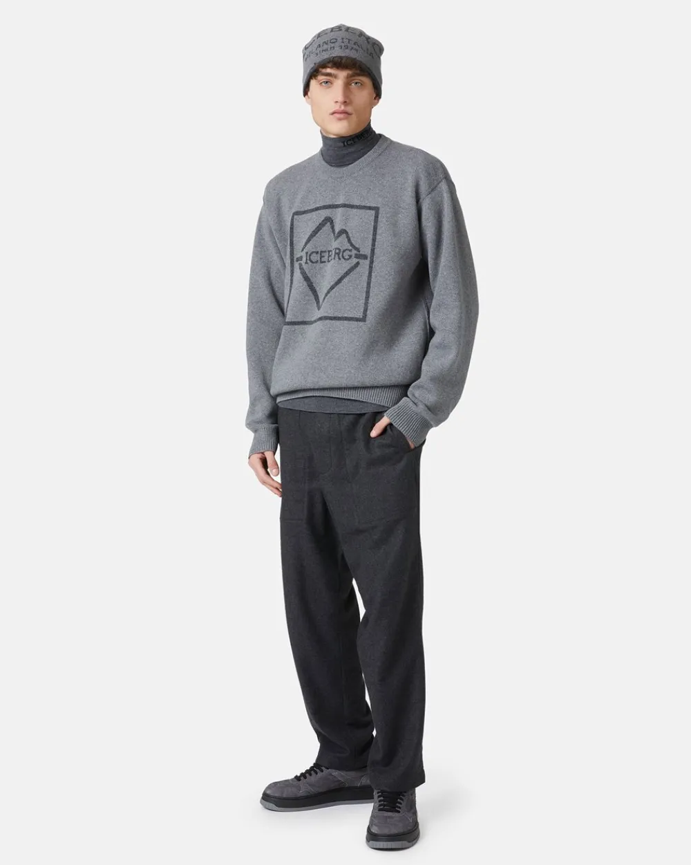 Iceberg Crew-neck Wool Blend Sweater