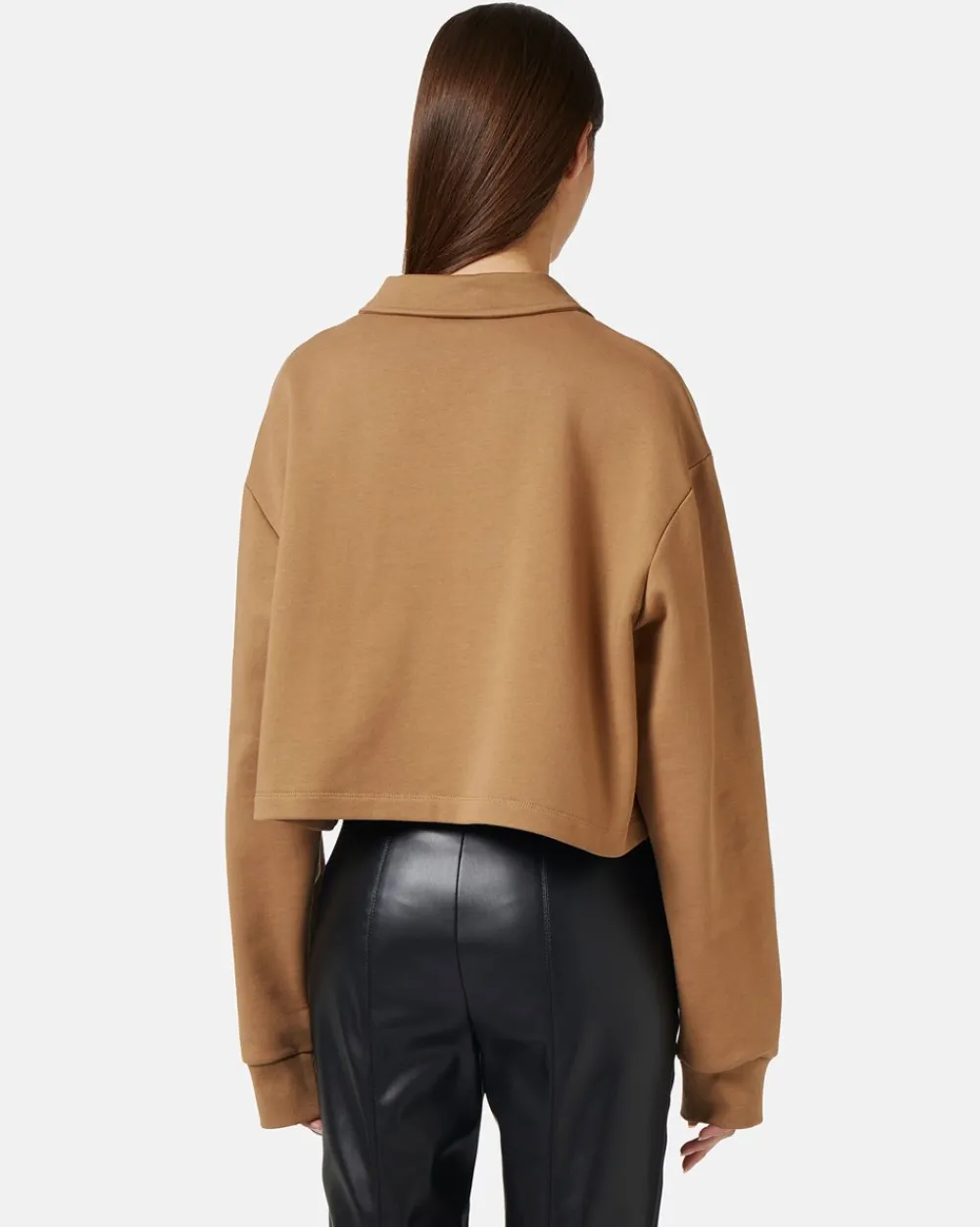 Women Iceberg Cropped Fit Polo Neck Sweatshirt