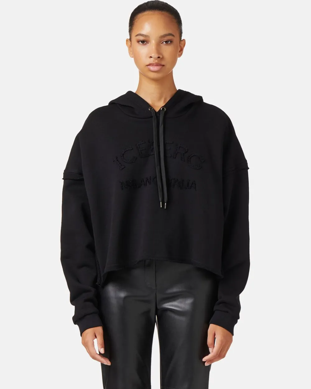 Women Iceberg Cropped Sweatshirt With Hood