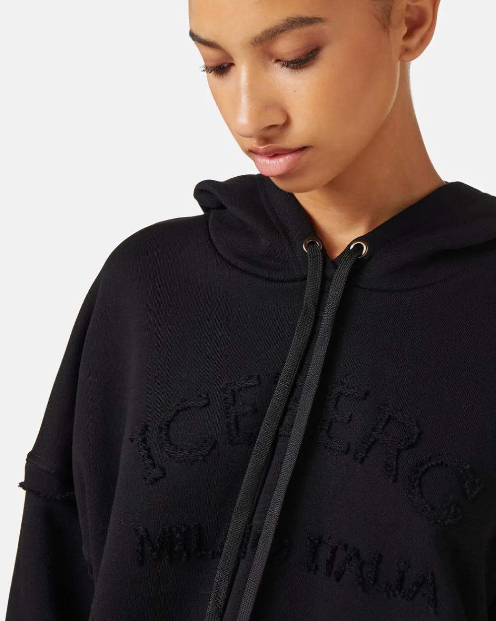 Women Iceberg Cropped Sweatshirt With Hood