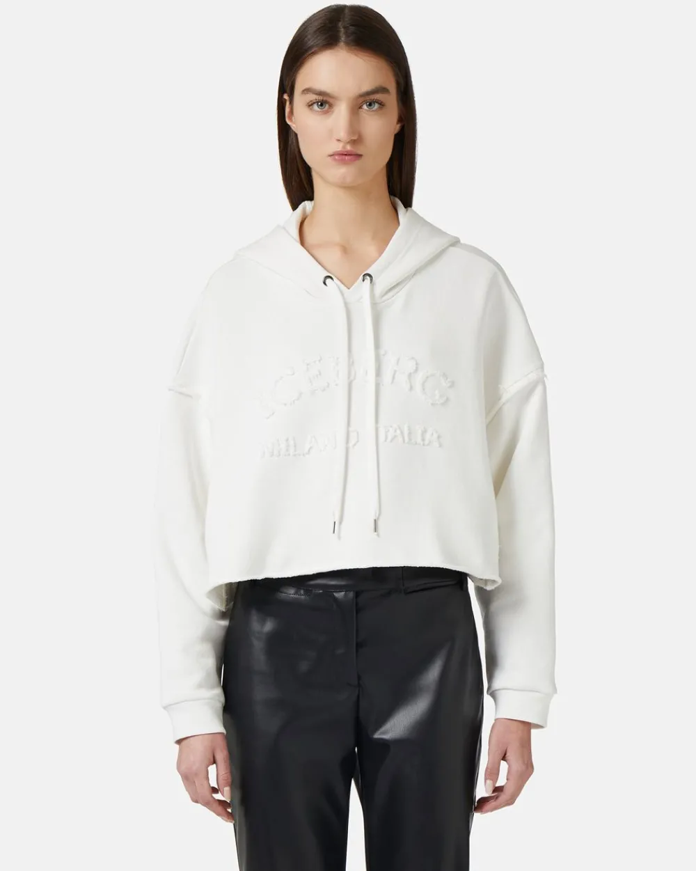 Women Iceberg Cropped Sweatshirt With Hood