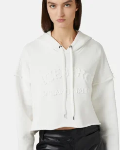 Women Iceberg Cropped Sweatshirt With Hood